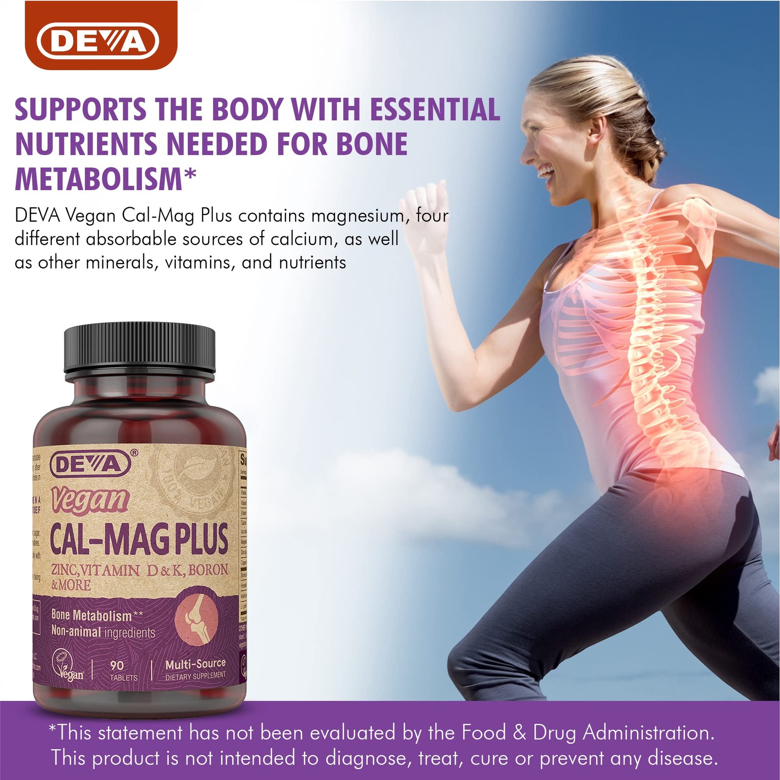 Vegan Cal MAG Plus Supplement with Calcium, Magnesium, Zinc, Boron, Vitamin C…