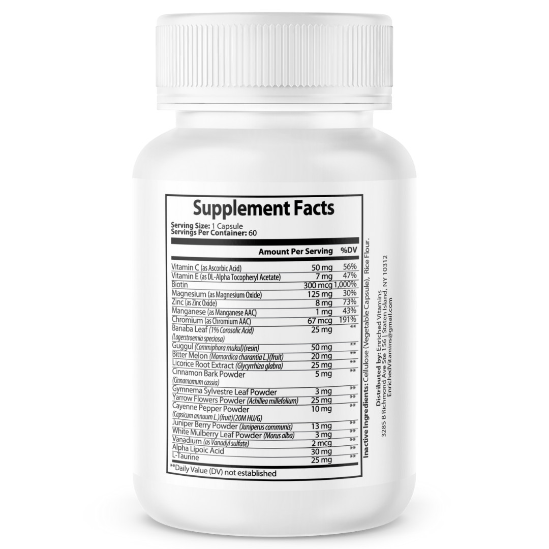GLUCOFLOW Diabetic Glucose Support Supplement Blood Sugar Gluco Flow Natural