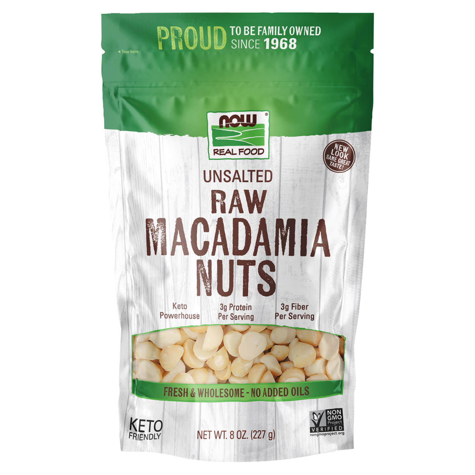 NOW FOODS Macadamia Nuts Raw & Unsalted 8 oz