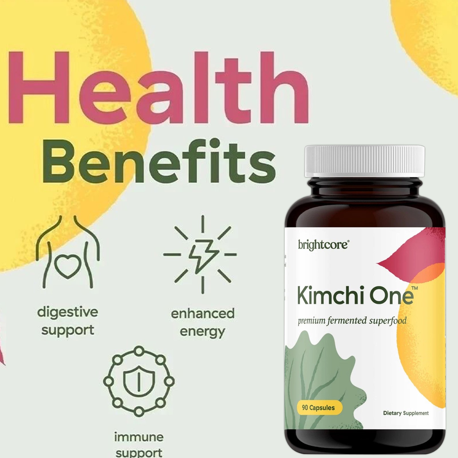 Brightcore Nutrition – Kimchi One Kimchi Powder Capsules Probiotics Enzymes