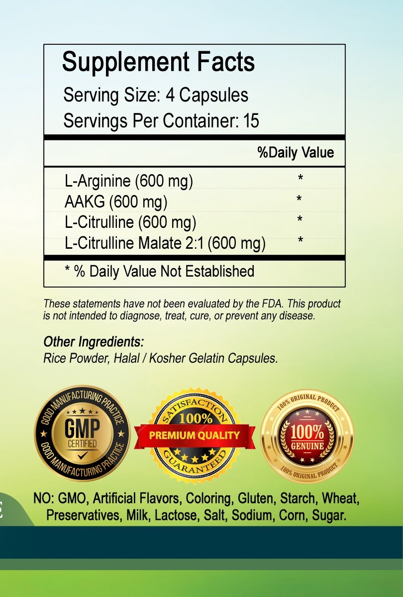 Nitric Oxide Booster 2400 mg Per Serving – Top Quality