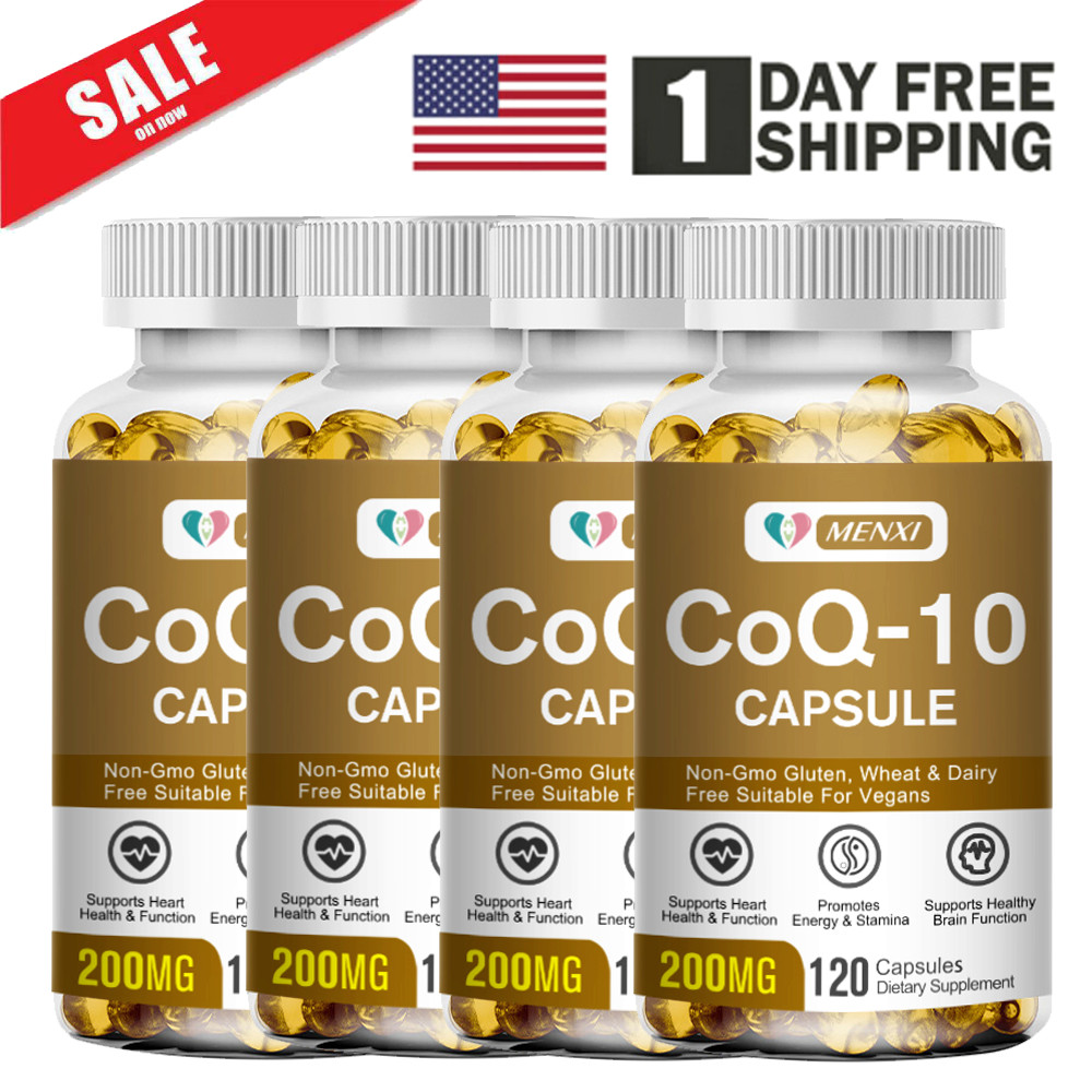 CoQ 10 CoEnzyme Q-10 200mg Support Heart Health,High Potency 120 Vegan Capsule