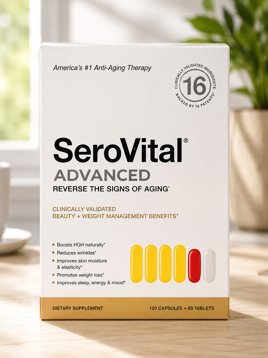 SeroVital Advanced Anti-Aging Dietary Supplement 120 Capsules + 60 Tablets