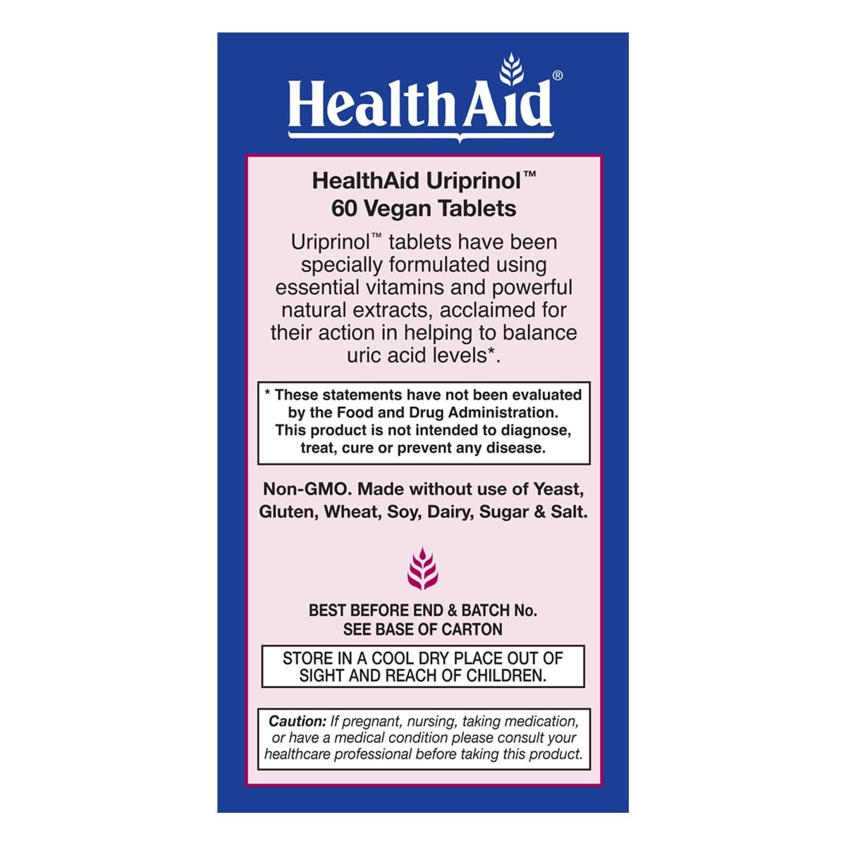 HealthAid Uriprinol® 60 Tablets – Twice‑Daily Antioxidant Uric Acid Cleanse w…