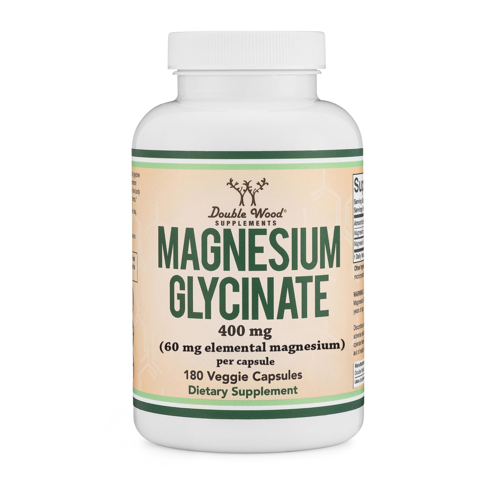 Magnesium Glycinate 400mg for Relaxation, Recovery + 180 Count, No Color