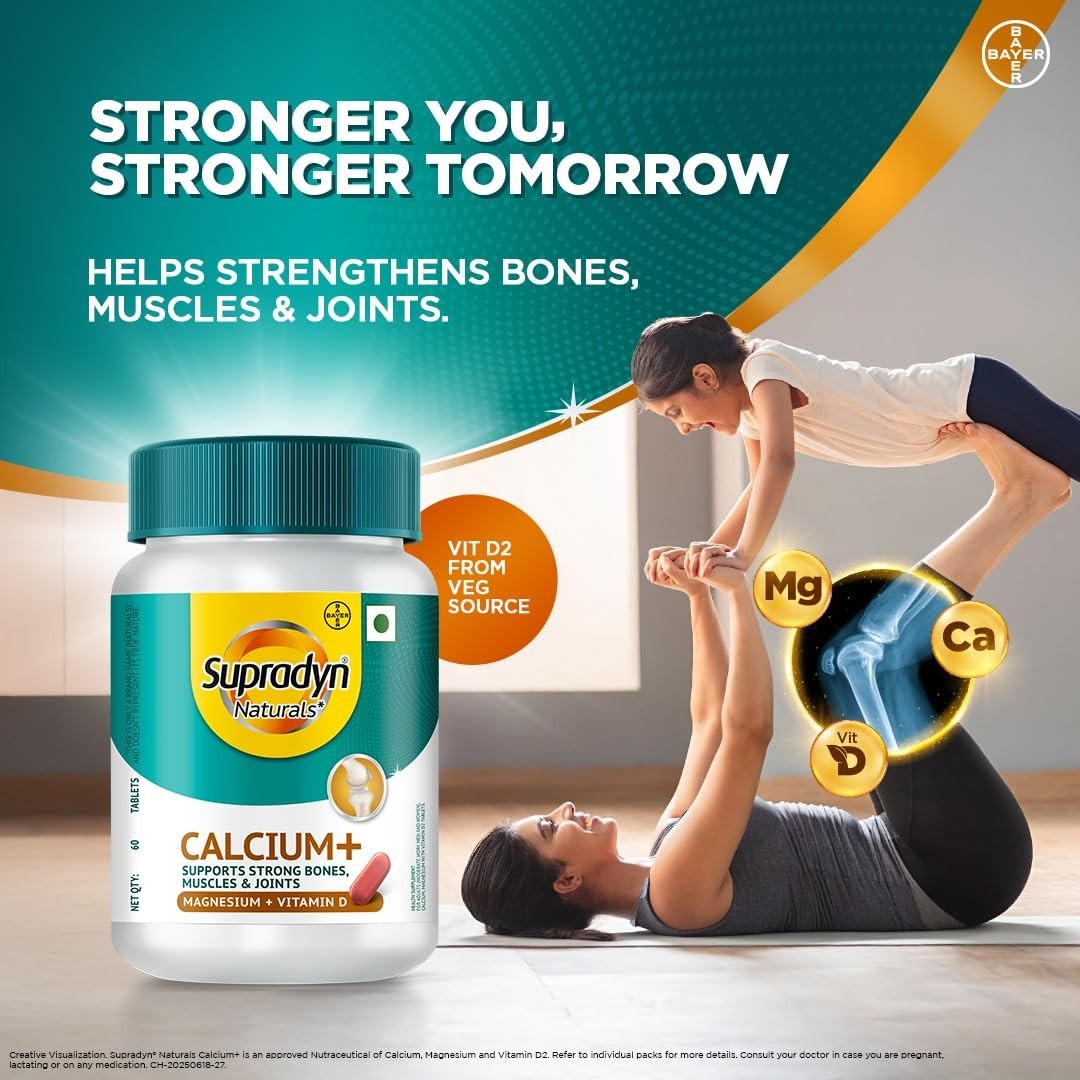Supradyn Naturals Calcium Tablet for Bones, Joints, and Muscles Care Man & Woman