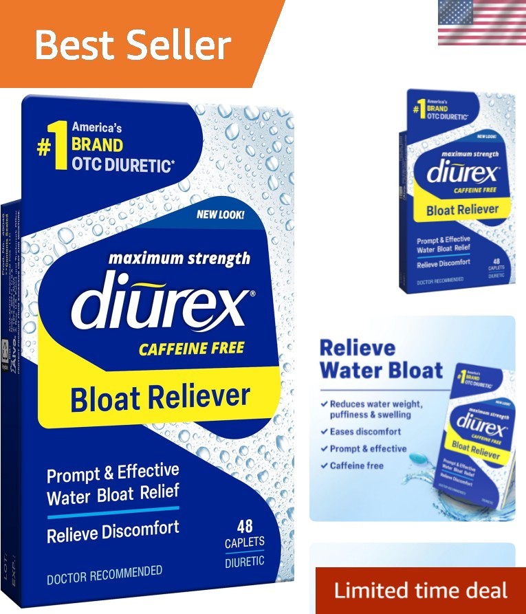 Water Pills Diuretic Bloat Relief Weight Loss Caffeine Free Max 48 Pack