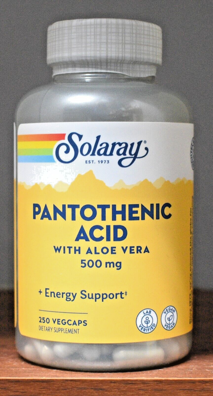 Solaray Pantothenic Acid 500 mg 250 Capsules
