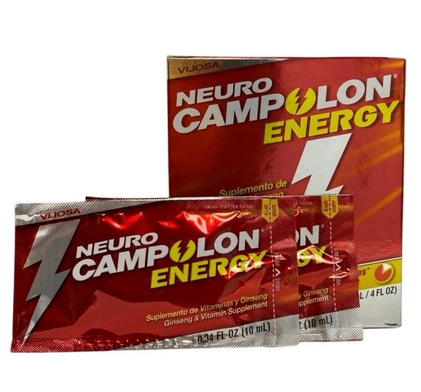 (2Pack) Neuro Campolon Energy Supplement , 12 Drinkable 10 mL Pouches
