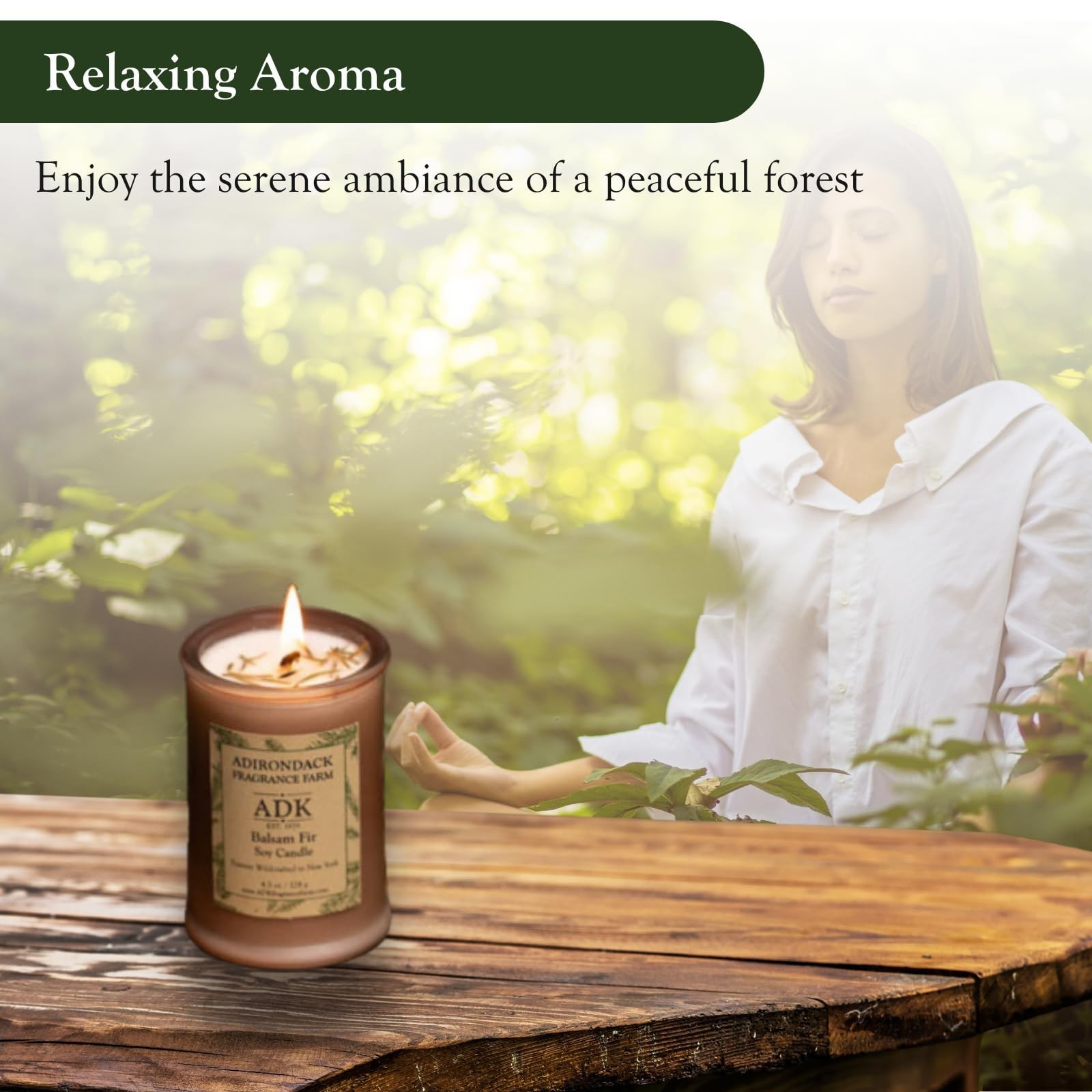 ADK Balsam & Fir Scented Candle, 10 Oz Aromatherapy Candle, Proudly Poured in…