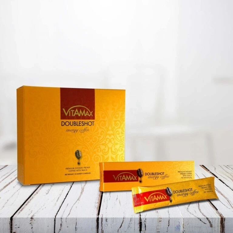 Vitamax DoubleShot Energy Coffee 10 Sachets New Stock Exp 2027 for Men