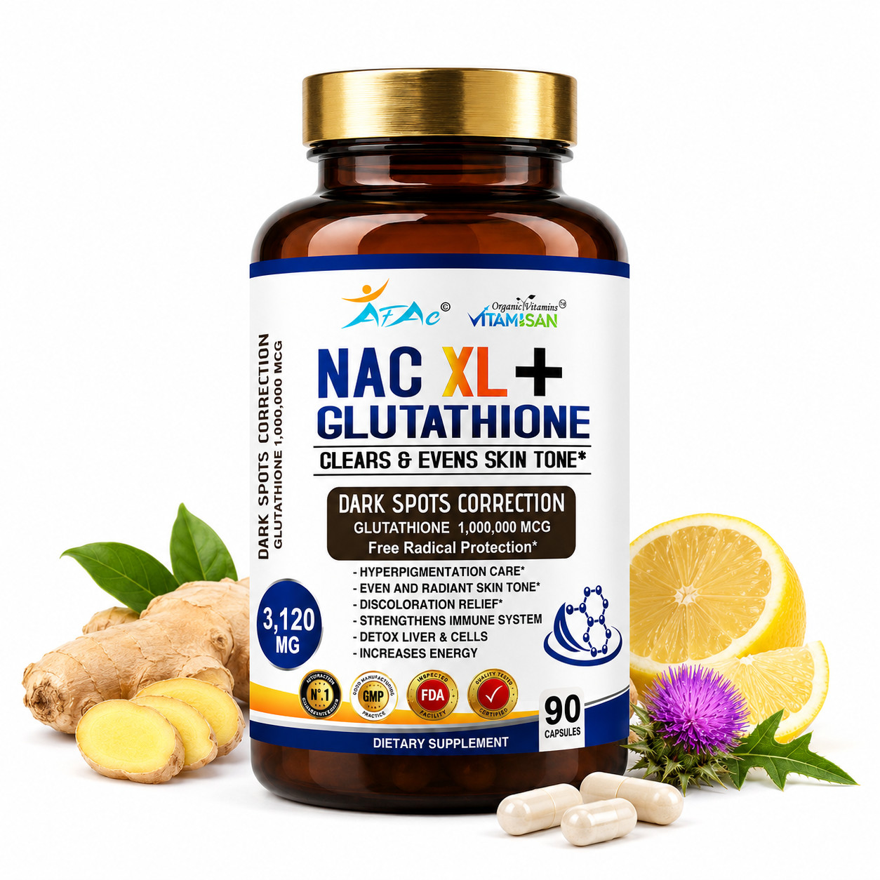 Glutathione Whitening Pills – Dark Spots & Acne Scar Support skin USA 100%
