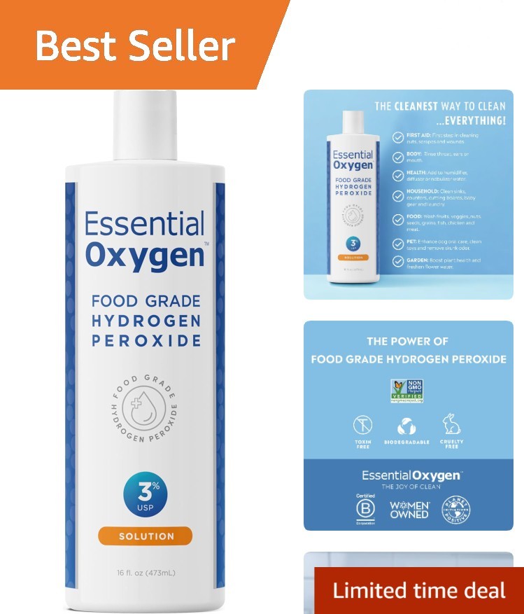 Natural 16 Oz Hydrogen Peroxide Cleaner – Non-Toxic and Safe for All Uses