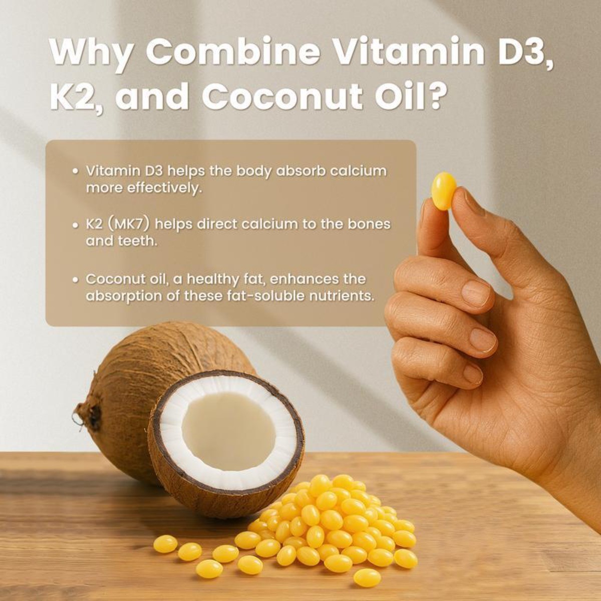 VEV Vitamin D3 K2 MK7 Softgels,10000IU D3 +200mcg K2 Coconut Oil,300 Count 3PCS