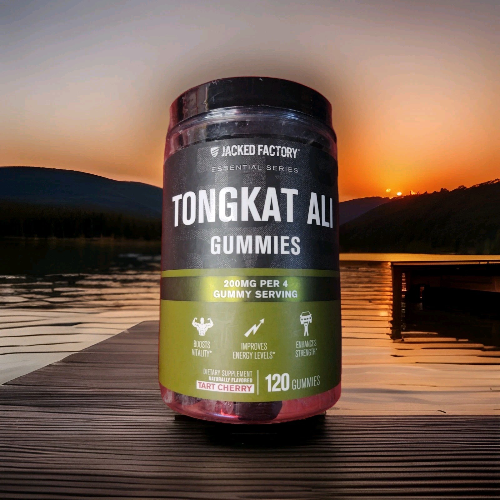 Tongkat Al Gummies 100:1 Tongkat-Al Eurycoma Longifolia 120 Gummies Tart Cherry
