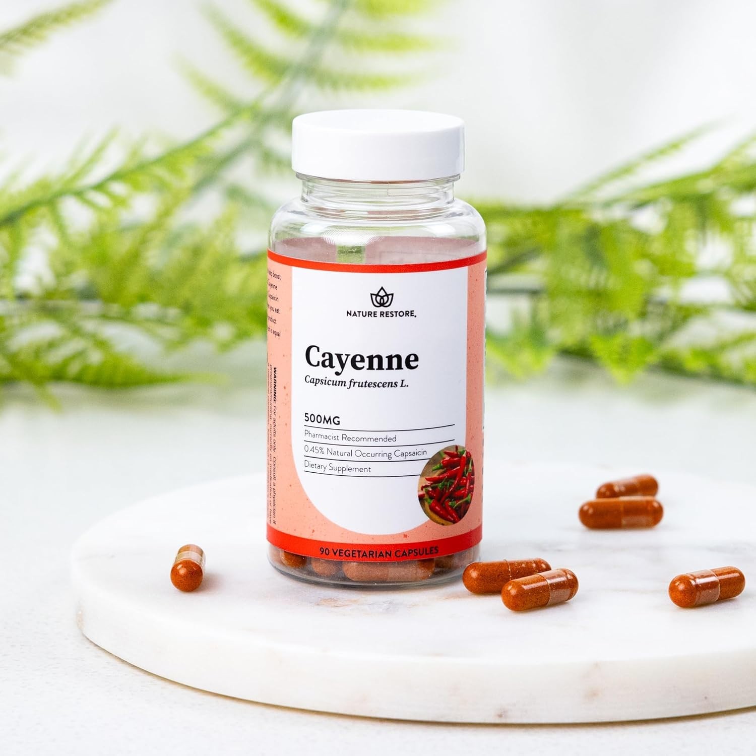 Cayenne Pepper Supplement – 70,000 Scoville Heat Units, 90 Capsules for Energy