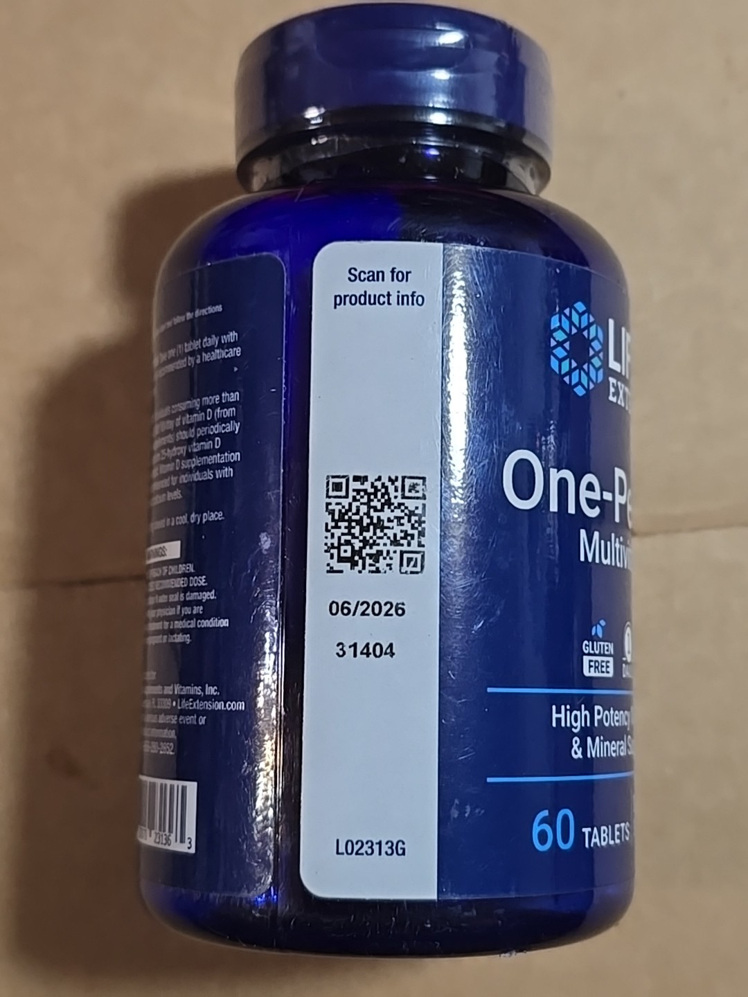 Life Extension One-Per-Day Tablets – 60 – High Potency Multivitamin & Mineral