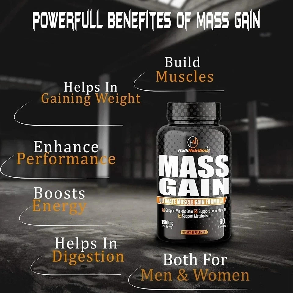 Bulk Mass & Weight Gainer Capsule for Fast Weight & Lean Muscle Gain Pack of 1