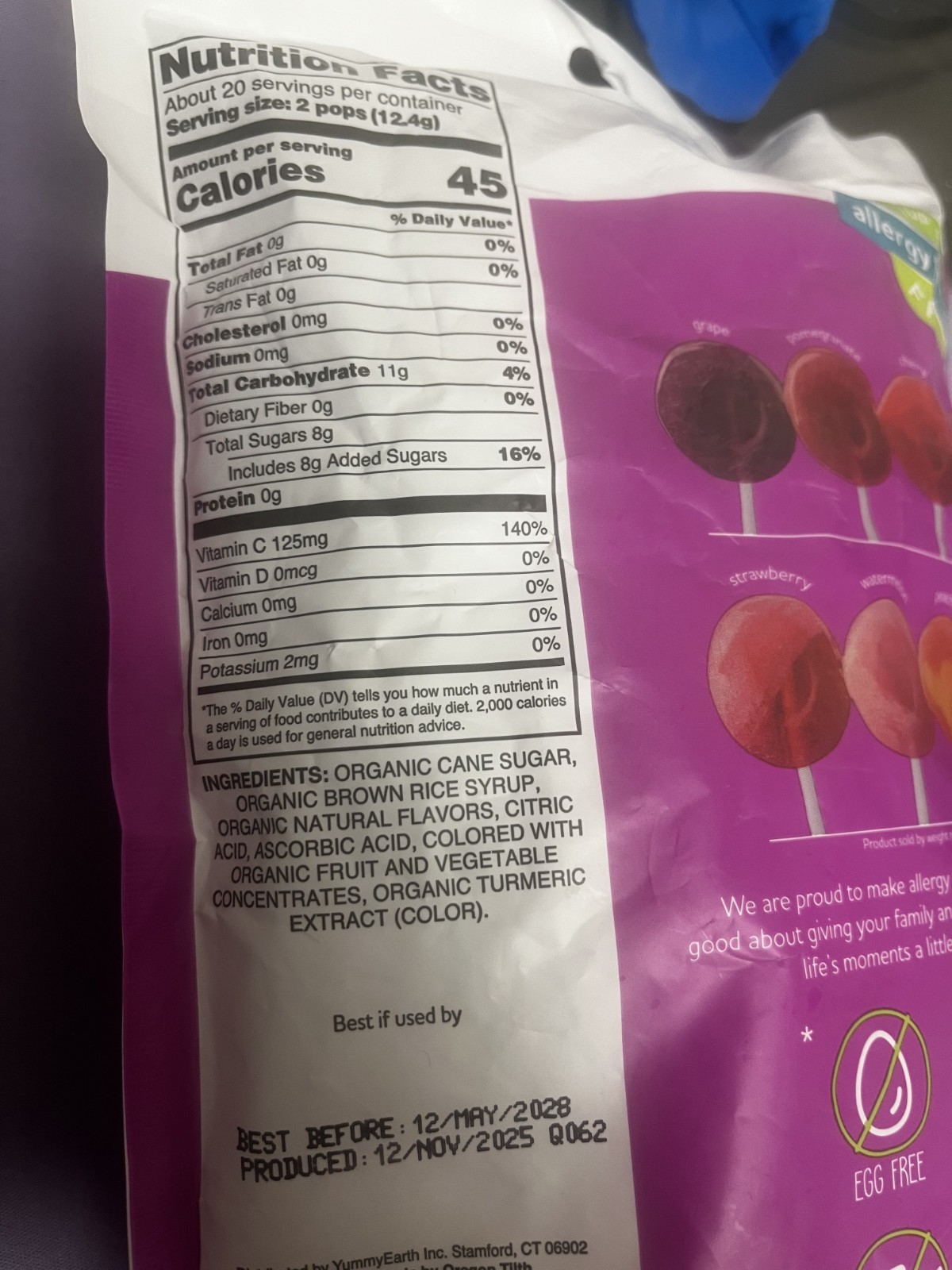 YumEarth Organic Vitamin C Pops Variety Pack, 40 Fruit Flavored Favorites Lollip
