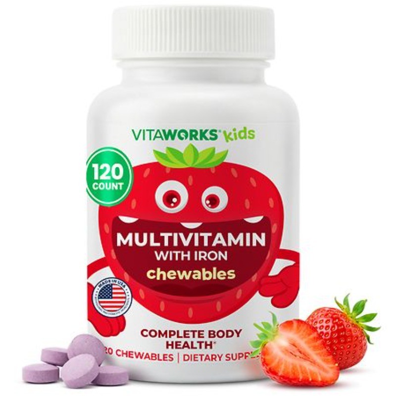 Kids Multivitamin + Iron Complete Body Health Chewables Mixed Berry 120.0 EA