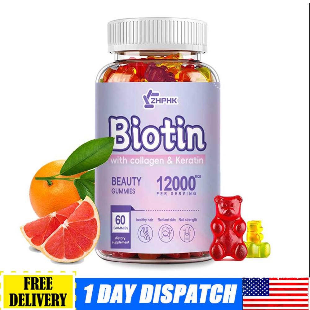 Hydrolyzed Collagen Gummies with Vitamin C, Zinc & Biotin -60 Gummies