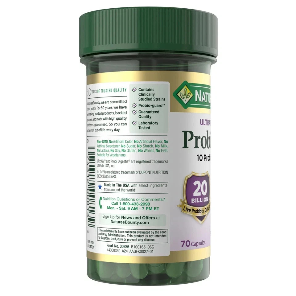 Nature’s Bounty Ultra Strength Probiotic 10 Capsules 70 Ct Digestive