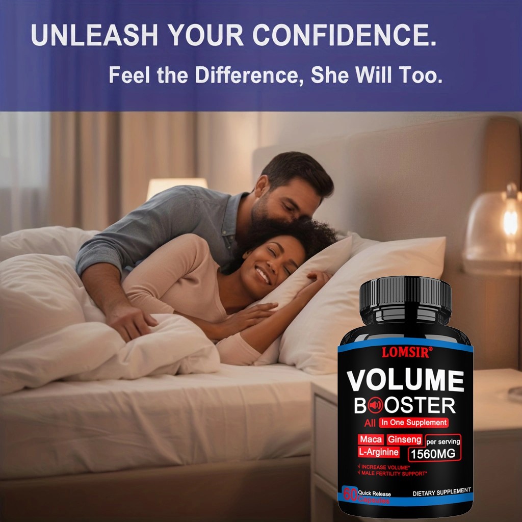 Volume Booster Capsules – 9 in 1 Supplement – Energy Support – 60 Capsules