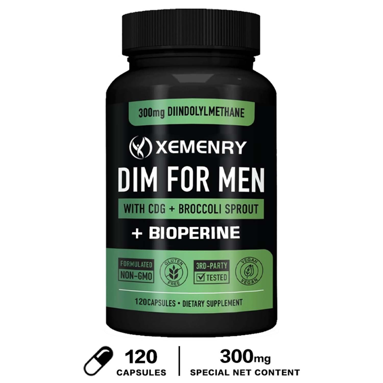 DIM FOR MEN 300mg – Male Hormonal Balance, Estrogen Metabolism, Muscle Health