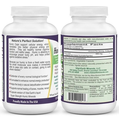 Vital Earth Minerals Humic Minerals Capsules 70+ Trace Minerals with Natural…