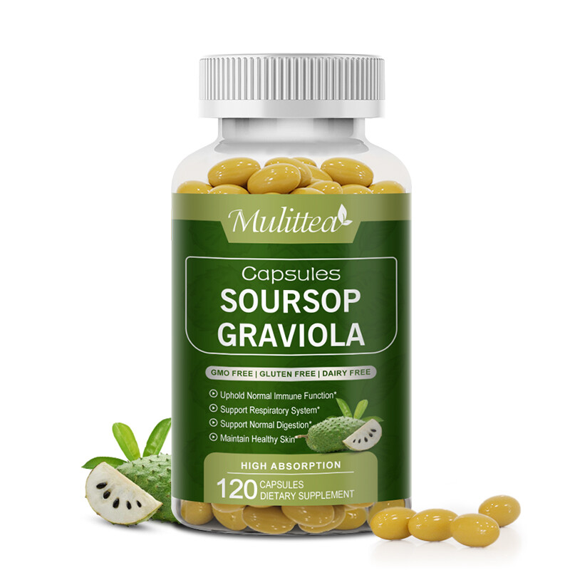 Soursop Graviola Capsules Leaf & Fruit Extract 120 Capsules High Potency 1000mg