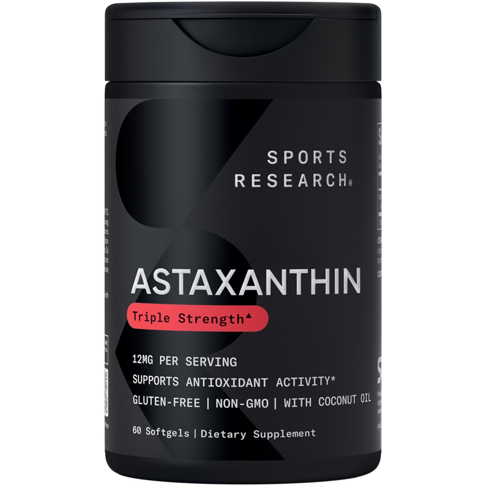 Icelandic Astaxanthin 12mg with Coconut Oil, 60 Softgels – Triple Strength Antio
