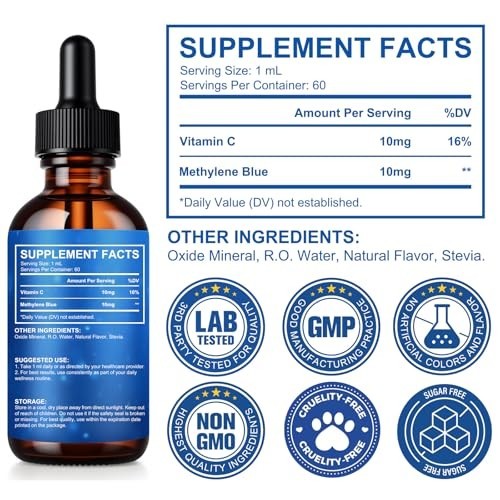 Blue Supplement – Pharmaceutical Grade, 2 FL OZ, 1% USP Grade, Liquid