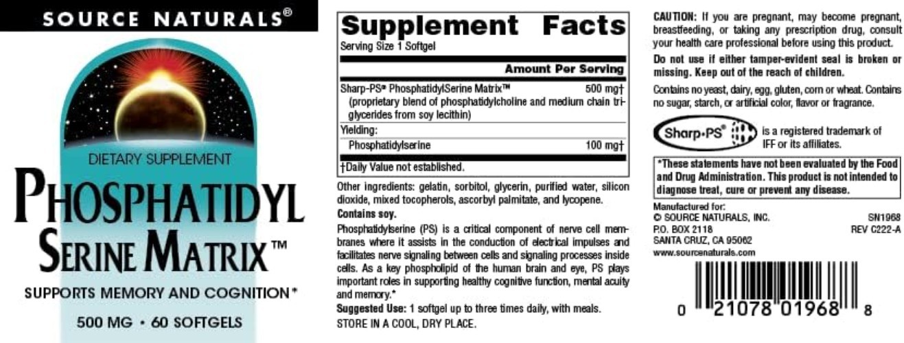 Phosphatidyl Serine Matrix 500mg – 60 Softgels