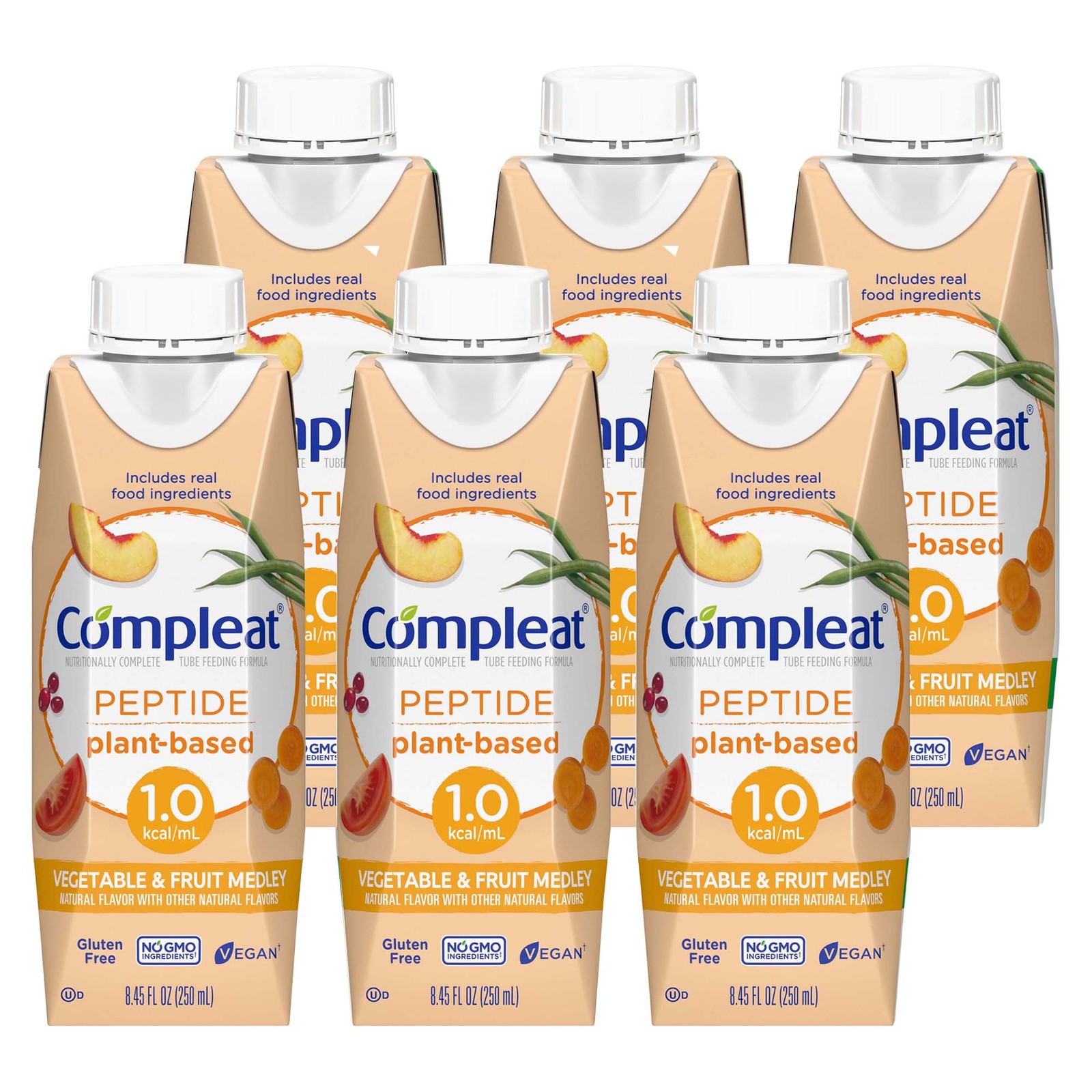Nestle Compleat Peptide 1.0 Tube Feeding Formula Vegetable / Fruit Medley