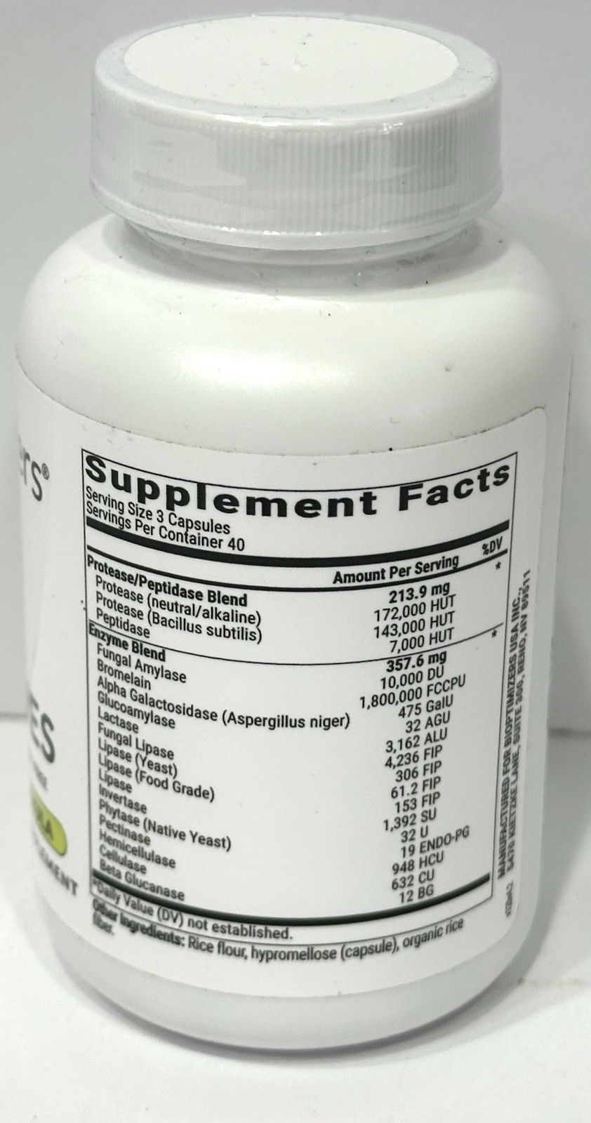 BIOptimizers MassZymes Digestive Enzymes 120 Caps New & Sealed EXP 09/2027