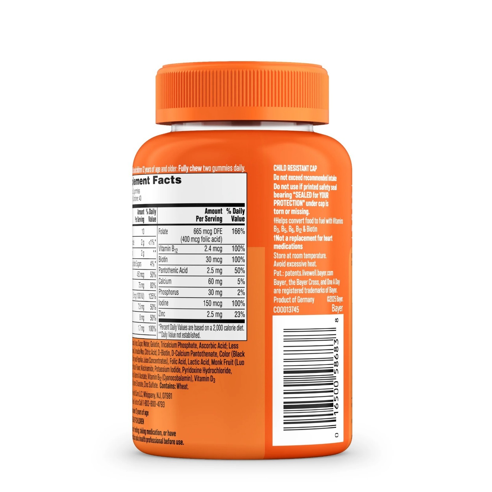 One A Day Women’s Multivitamin Gummies with B Vitamins & Biotin, 80 Count.
