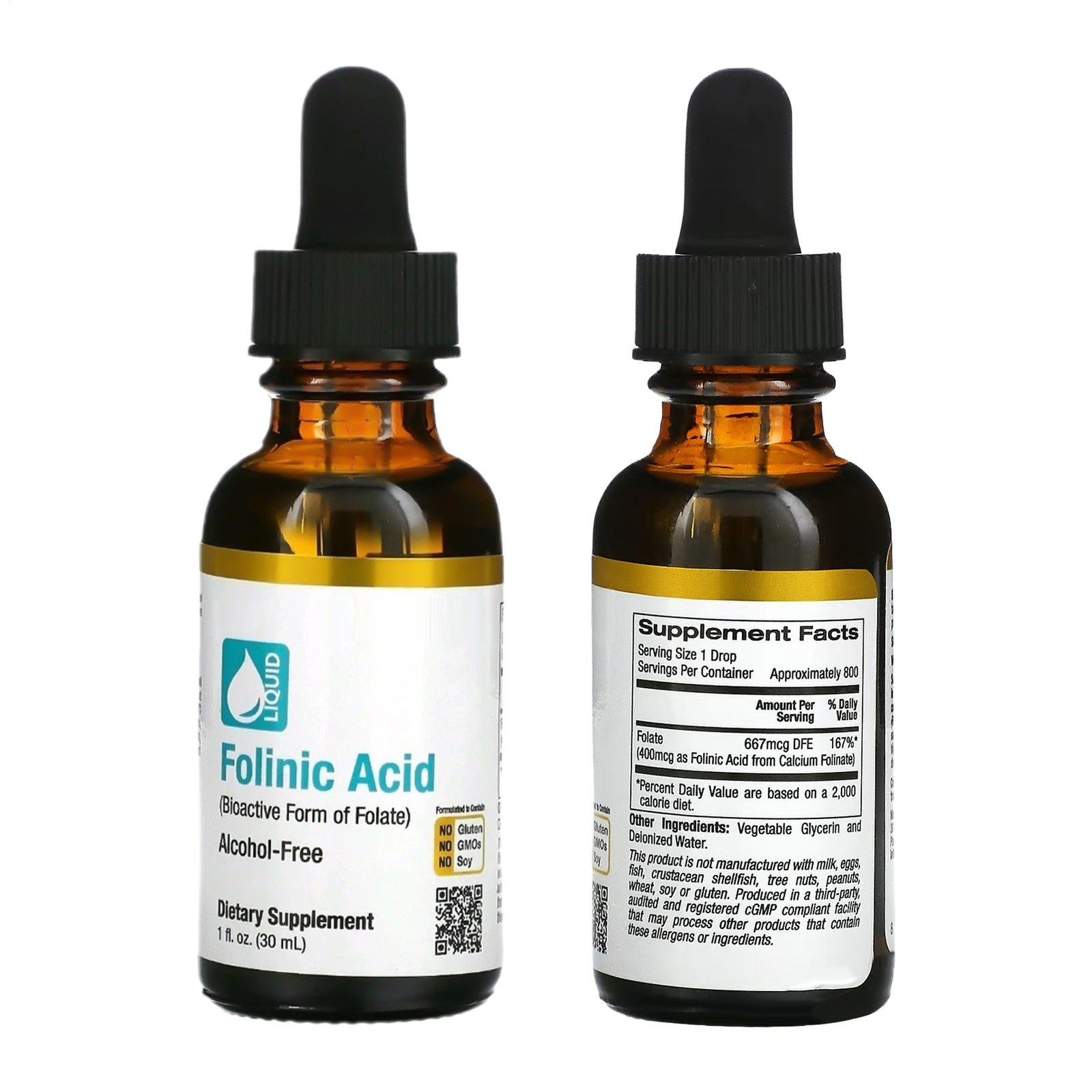 Premium c Acid Leucovorin Bioactive Designed Form of Folate Alcohol Free 30ml P
