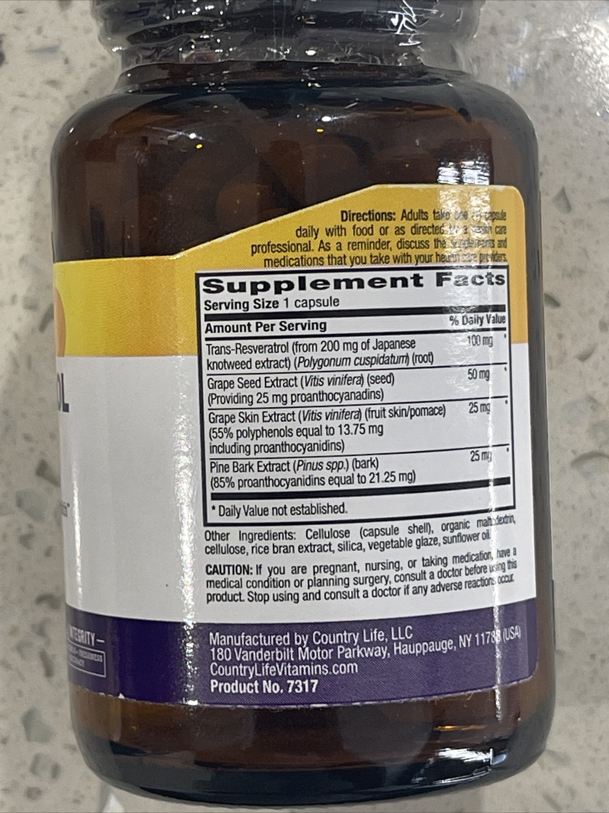 Country Life Resveratrol Plus 60 Veggie Capsules EXP 11/2025