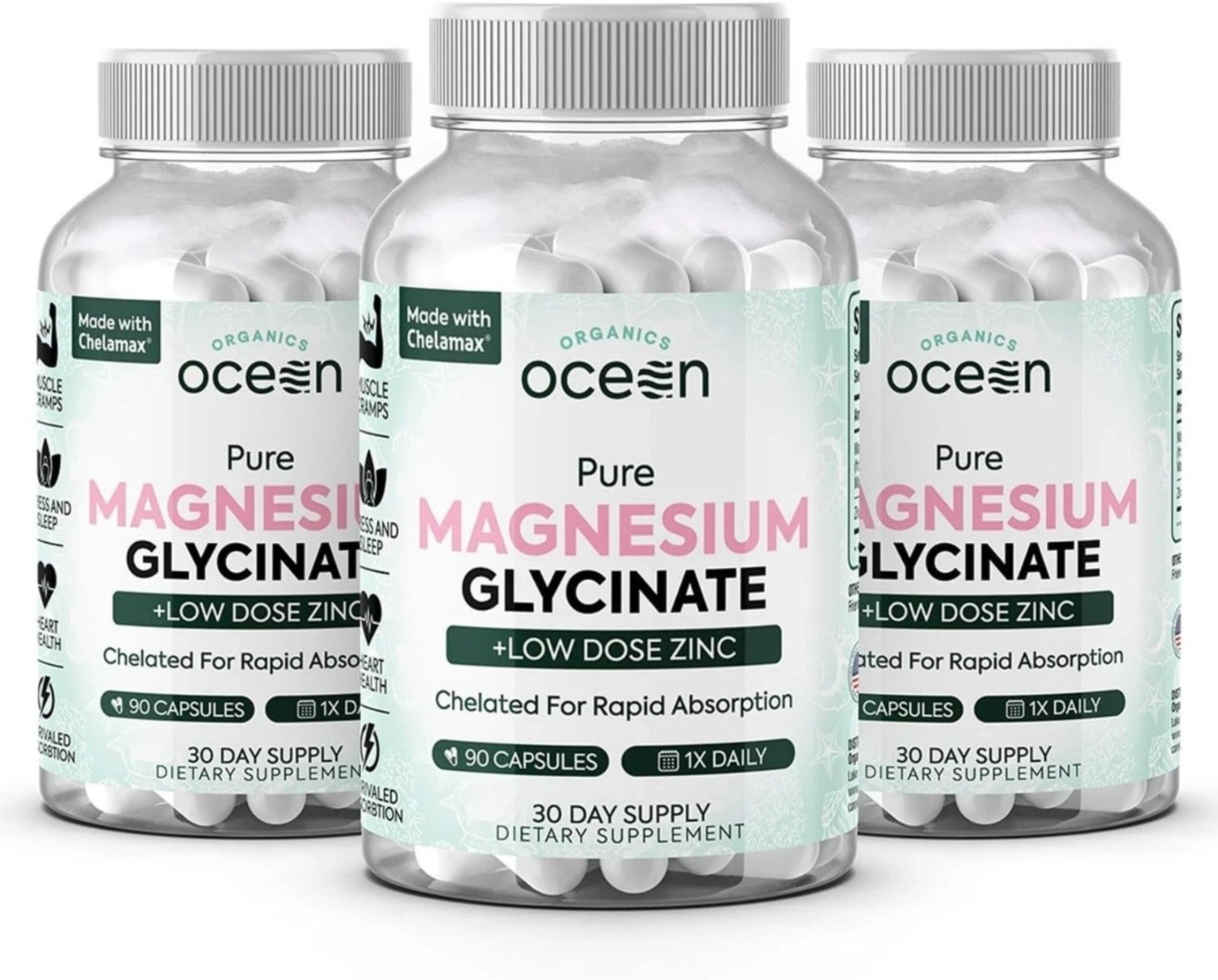 Organics Ocean Pure Magnesium Glycinate Zinc Strength Chelated Original