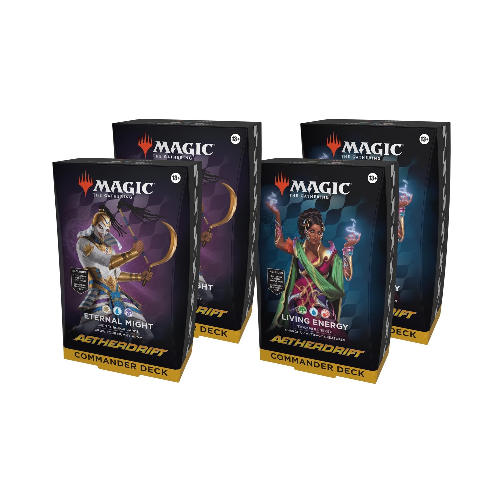 Magic The Gathering Aetherdrift Commander Deck Bundle – 2 of Each Deck (2 Liv…