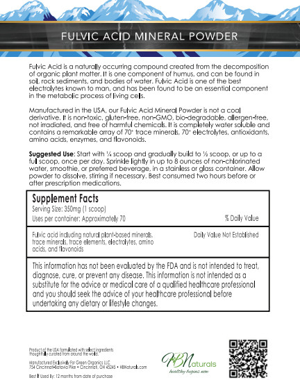Organic Fulvic Acid Mineral Powder – Chelates Heavy Metals And Body Toxins