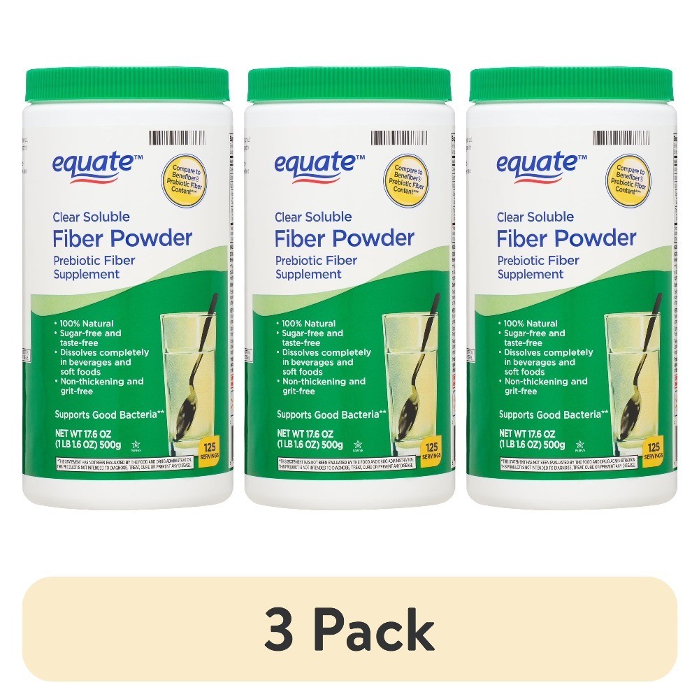 Sugar Free Prebiotic Fiber Supplement Powder 3 Pack 17.6 oz Natural Dietary