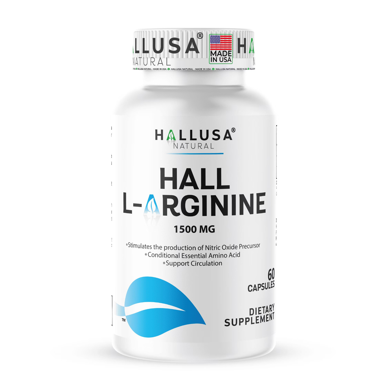 L-Arginine 1500mg Capsules | Heart & Athletic Health Support | 60 Count