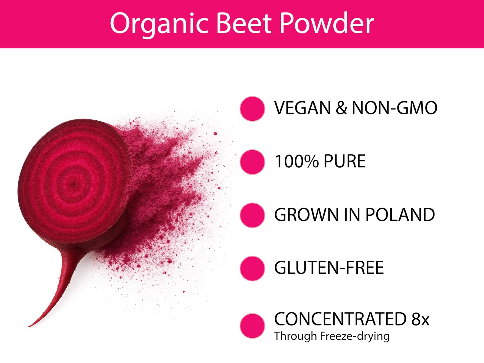 KOYAH – Organic Beet Powder, Freeze-Dried: 30 Servings | 1 Scoop = 1/2 Beet, …