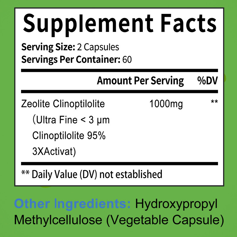 Zeolite Detox Immune System Boost Enhance Nutrient Absorption 120 Capsules US