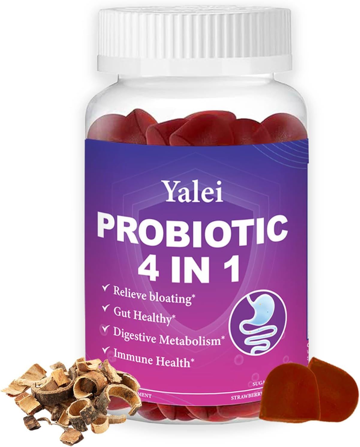 Probiotic Kombucha Gummies | Sugar Free | Probiotics Fiber Supplement for Women