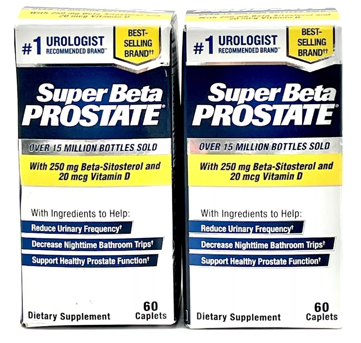 2 BOXES New Vitality Super Beta Prostate Urinary Health Caplets – 60 Count NEW