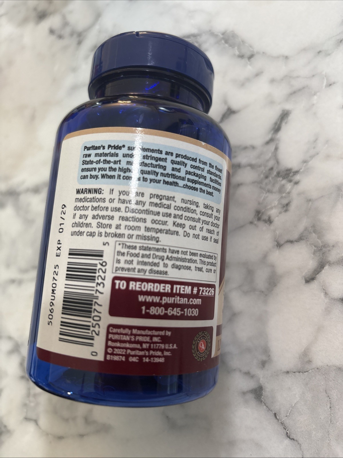 Puritans Pride One A Day Cranberry 120 Rapid Release Capsules, 500 mg Exp: 01/29