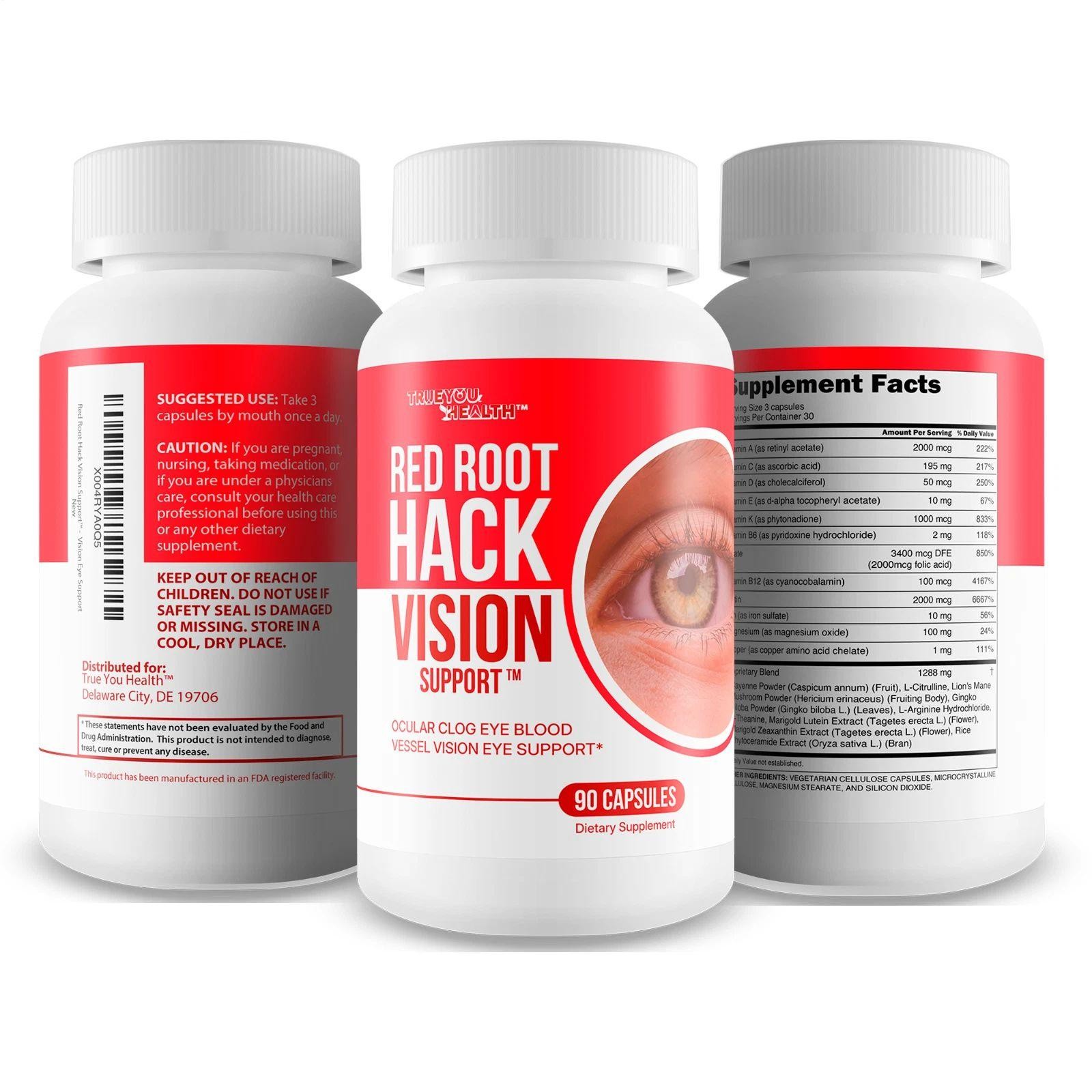 3 Pack Red Root Vision Support 90 Capsules Eye Health Dietary Supplement