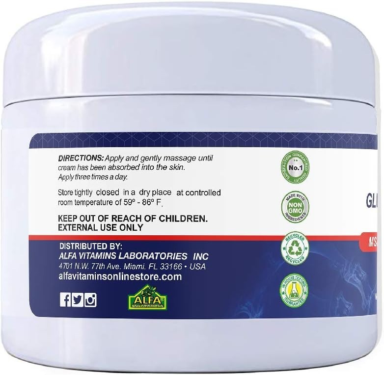 Glucosamine Plus Chondroitin Cream with MSM & Collagen, Supports Healthy Join…